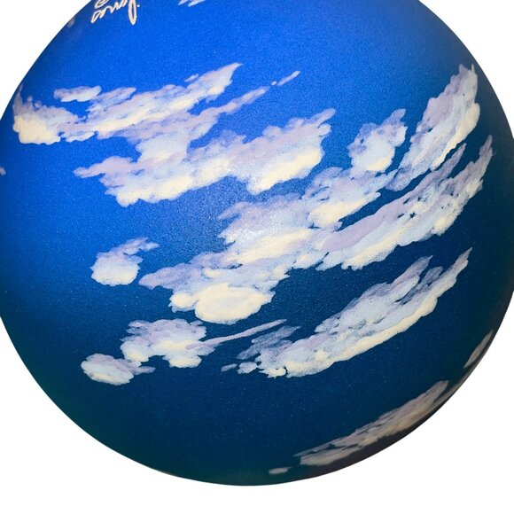 Don Jones Vintage Earthenware Globe Of Sky Atmosphere Blue Signed - Picture 6 of 11